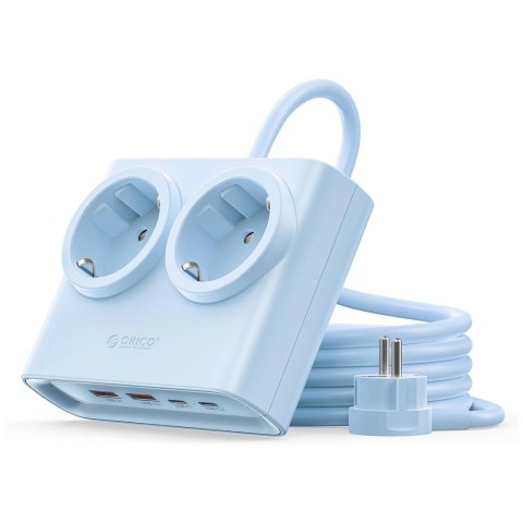 Listwa zasilająca Orico PDC25 25W 6w1 2x AC + 2x USB-A + 2x USB-C - niebieska