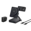 Ładowarka bezprzewodowa Baseus PicoGo AF21 3w1 Qi2.2 35W z zasilaczem EU 45W i kablem USB-C 1m - czarna