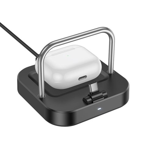 Ładowarka biurkowa Hoco 2w1 USB C PD QC 3A 30W + ładowanie bezprzewodowe 5W CQ16B czarna
