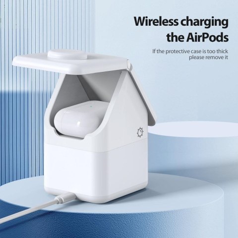 Ładowarka indukcyjna Duzzona W20 4w1 zgodna z MagSafe 15W z lampką biała