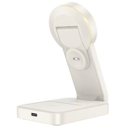 Ładowarka indukcyjna Hoco 3w1 15W zgodna z MagSafe CQ3 biała