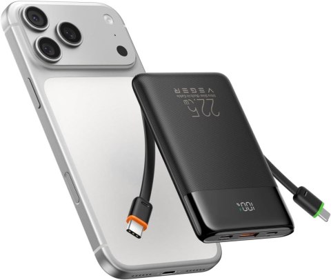Ładowarka indukcyjna VEGER 3w1 Qi2.2 zgodna z MagSafe oraz Apple Watch czarny