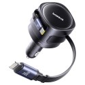 Ładowarka samochodowa Baseus Enjoyment Max 60W ze zwijanymi kablami USB-C i Lightning - czarna