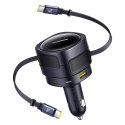 Ładowarka samochodowa Baseus Enjoyment Max 90W 2 x kabel USB-C + USB-A + USB-C - czarna