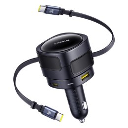Ładowarka samochodowa Baseus Enjoyment Max 90W 2 x kabel USB-C + USB-A + USB-C - czarna
