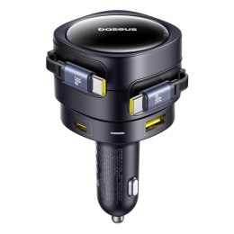 Ładowarka samochodowa Baseus Enjoyment Max 90W 2 x kabel USB-C + USB-A + USB-C - czarna