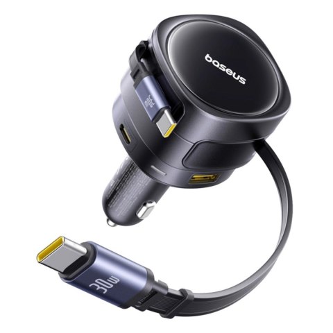 Ładowarka samochodowa Baseus Enjoyment Max 90W 2 x kabel USB-C + USB-A + USB-C - czarna