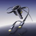 Ładowarka samochodowa Baseus Enjoyment Max 90W 2 x kabel USB-C + USB-A + USB-C - czarna