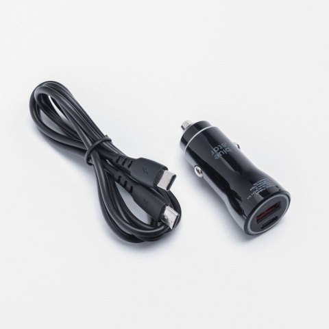 Ładowarka samochodowa Blue Star USB C + USB A QC3.0 PD AFC PPS 3A 30W + kabel USB C do USB C czarna