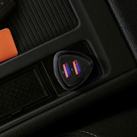 Ładowarka samochodowa Forcell F-Energy Carbon 2 x USB A QC3.0 3A 36W CC50-2A czarna