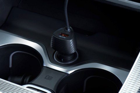 Ładowarka samochodowa Forcell F-Energy Carbon USB A QC3.0 PD 3A 38W z kablem USB C CC50-1AC czarna