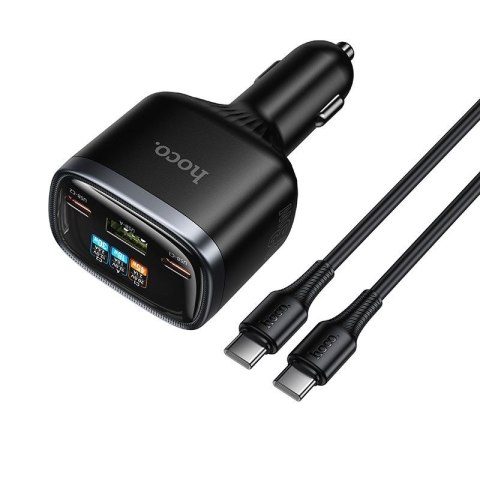 Ładowarka samochodowa Hoco USB A + 2x USB C QC3.0 PD 93W + kabel C do C Z70 czarna