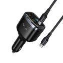 Ładowarka samochodowa Hoco USB A + 2x USB C QC3.0 PD 93W + kabel C do C Z70 czarna