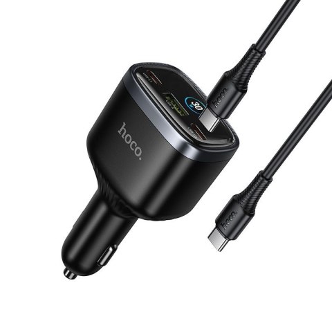 Ładowarka samochodowa Hoco USB A + 2x USB C QC3.0 PD 93W + kabel C do C Z70 czarna