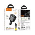 Ładowarka samochodowa Hoco USB A + 2x USB C QC3.0 PD 93W + kabel C do C Z70 czarna