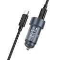 Ładowarka samochodowa Hoco USB A + USB C QC3.0 PD 30W + kabel USB C do USB C Z57A czarna