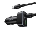 Ładowarka samochodowa Hoco USB A + USB C QC3.0 PD 48W + kabel USB C do C Z63B czarna