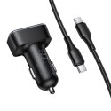 Ładowarka samochodowa Hoco USB A + USB C QC3.0 PD 48W + kabel USB C do C Z63B czarna