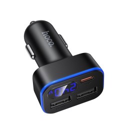 Ładowarka samochodowa Hoco z LCD 2x USB A + 1x USB C QC3.0 PD 42W Z63A czarna