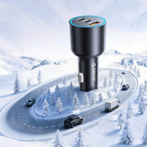 Ładowarka samochodowa Orico HyperDrive 165W USB-A + 2x USB-C - czarna