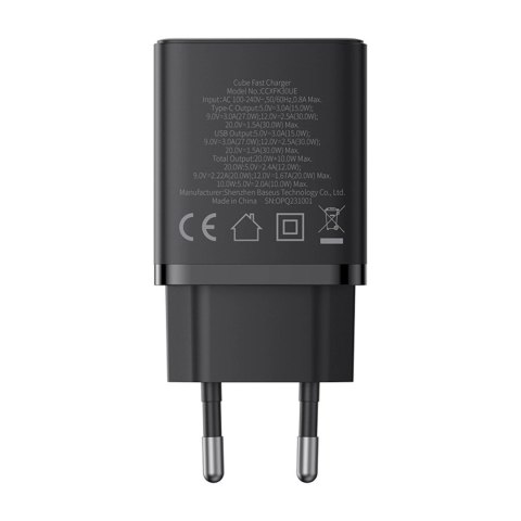 Ładowarka sieciowa Baseus Cube Pro 30W USB-C USB-A - czarna