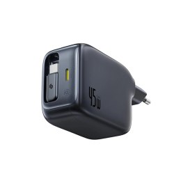 Ładowarka sieciowa Baseus EnerCore CJ11 45W z portem USB-C i ze zwijanym kablem USB-C - czarna