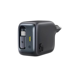 Ładowarka sieciowa Baseus EnerCore CJ11 45W z portem USB-C i ze zwijanym kablem USB-C - czarna