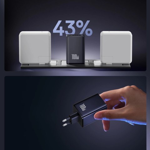 Ładowarka sieciowa Baseus EnerFill FE11 100W 2 x USB-C + USB-A - czarna