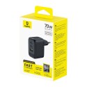 Ładowarka sieciowa Baseus EnerFill FE22 70W 2 x USB-C + USB-A - czarna