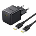 Ładowarka sieciowa Baseus Palm 1C 20W (z kablem Baseus Mini White USB-C 60W (20V/3A) 1m) - czarna