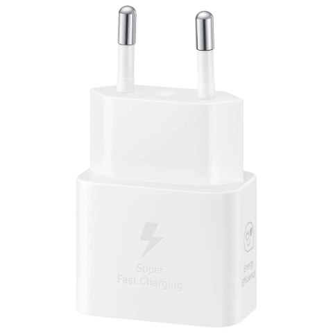 Ładowarka sieciowa GaN Samsung EP-T2510XWEGEU 25W SFC z kablem USB-C - biała