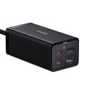 Ładowarka sieciowa GaN5 Baseus CCGP110201 67W HUB HDMI 2x USB-C / USB-A / HDMI 4K 30Hz 1,5m - czarna + kabel USB-C - USB-C 1m
