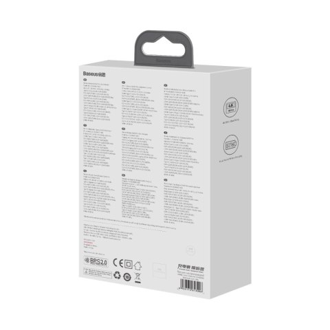 Ładowarka sieciowa GaN5 Baseus CCGP110201 67W HUB HDMI 2x USB-C / USB-A / HDMI 4K 30Hz 1,5m - czarna + kabel USB-C - USB-C 1m