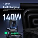 Ładowarka sieciowa X-ONE ChargeGo GaN 65W ze zwijanym kablem USB C i portem typ C - czarna