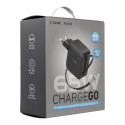 Ładowarka sieciowa X-ONE ChargeGo GaN 65W ze zwijanym kablem USB C i portem typ C - czarna