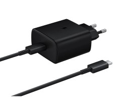 Ładowarka sieciowa Samsung EP-TA845EWE 45W z kablem USB-C Samsung EP-DW767JWE 45W 1,8m (OOB Bulk - opakowanie zastępcze) - czarn