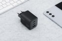 Ładowarka sieciowa do telefonu Blue Star GaN 2 x USB C + USB A QC4.0 PD 4A 65W VT-43 czarna