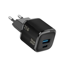 Ładowarka sieciowa do telefonu Blue Star Nano GaN USB C + USB A QC4.0 PD 3A 25W VT-331 czarna
