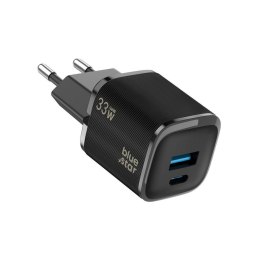 Ładowarka sieciowa do telefonu Blue Star Nano GaN USB C + USB A QC4.0 PD 3A 33W VT-332 czarna