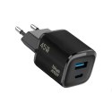 Ładowarka sieciowa do telefonu Blue Star Nano GaN USB C + USB A QC4.0 PD 3A 45W VT-334 czarna