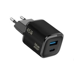 Ładowarka sieciowa do telefonu Blue Star Nano GaN USB C + USB A QC4.0 PD 3A 45W VT-334 czarna