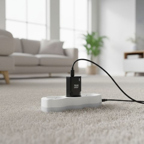 Ładowarka sieciowa do telefonu Blue Star Slim GaN 2 x USB C QC4.0 PD 3A 30W TFK-SC-30WCC czarna