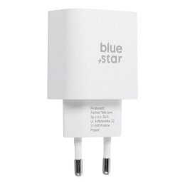 Ładowarka sieciowa do telefonu Blue Star USB C QC4.0 PD 3A 25W + kabel USB C do USB C TFB-TC-25WPD biała