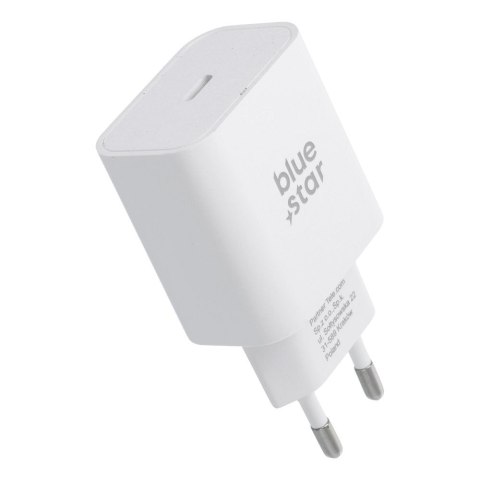 Ładowarka sieciowa do telefonu Blue Star USB C QC4.0 PD 3A 25W + kabel USB C do USB C TFB-TC-25WPD biała