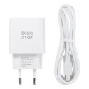 Ładowarka sieciowa do telefonu Blue Star USB C QC4.0 PD 3A 25W + kabel USB C do USB C TFB-TC-25WPD biała