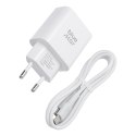 Ładowarka sieciowa do telefonu Blue Star USB C QC4.0 PD 3A 25W + kabel USB C do USB C TFB-TC-25WPD biała