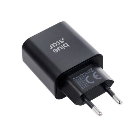 Ładowarka sieciowa do telefonu Blue Star USB C QC4.0 PD 3A 25W + kabel USB C do USB C TFB-TC-25WPD czarna