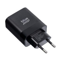 Ładowarka sieciowa do telefonu Blue Star USB C QC4.0 PD 3A 45W + kabel USB C do USB C TFB-TC-45WPD czarna