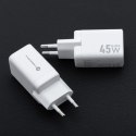Ładowarka sieciowa do telefonu Forcell F-Energy Mini GaN III 2 x USB C PD QC4.0 45W VT-36B biała