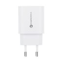 Ładowarka sieciowa do telefonu Forcell F-Energy USB C + USB A QC4.0 PD 3A 30W TFK-TC-30WPD biała